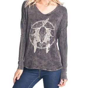 Long sleeve garment wash with bull head screen top